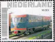 personalised stamp of The Netherlands with trains, trams, stations etc